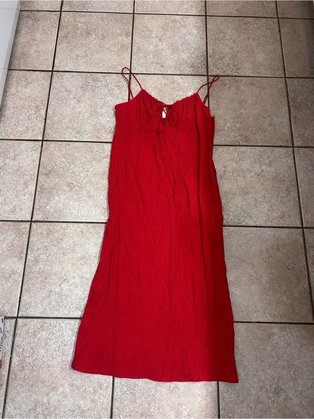 H&M Red Milk Maid Midi Dress